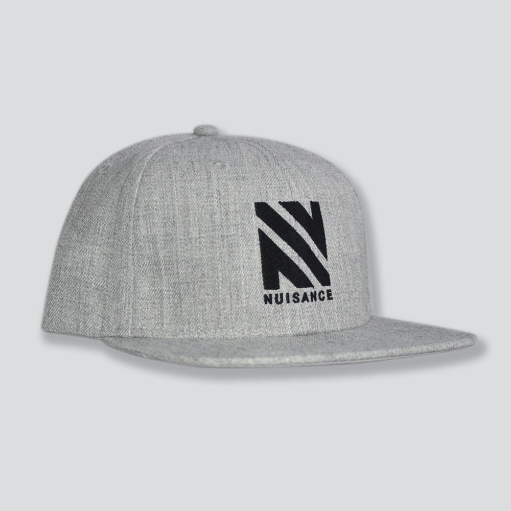 Phoenix Snapback in grey marle with logo front