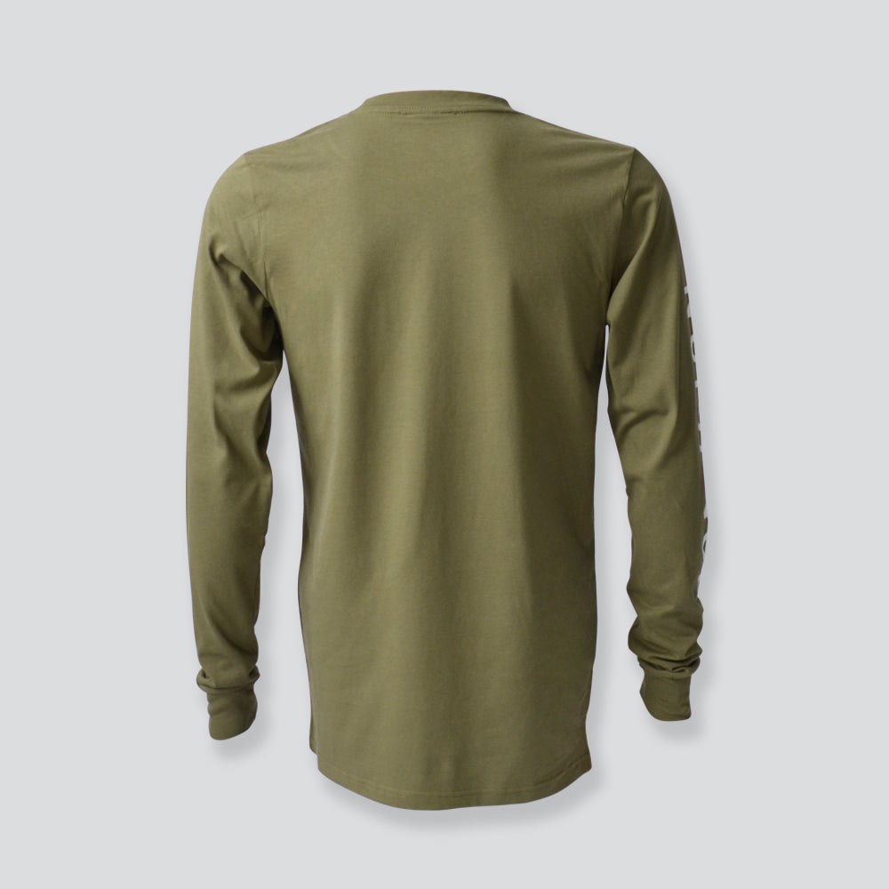 Unisex Hudson long sleeve tee in army back